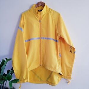 MEC Men's Packable Rain Jacket - Yellow W/Reflecting Strips L ( Mint Condition)